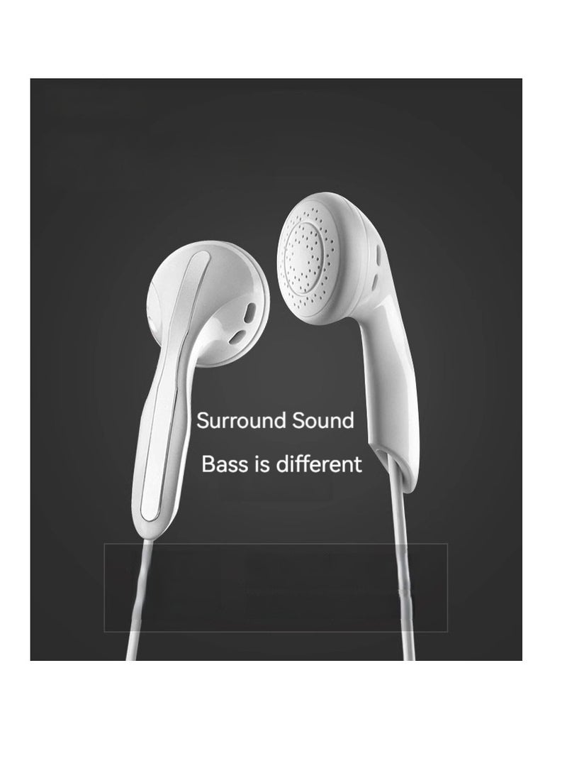 Generic Universal wire-controlled in-ear headphones with microphone and bass earplugs (white)  - Image 4