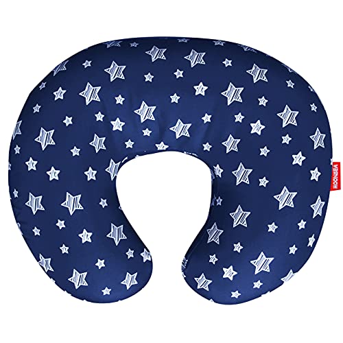Moonsea Nursing Pillow Cover for Baby Snug Fits Boppy Nursing Pillows, Super Soft, for Breastfeeding Moms, Navy Star