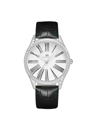 كينيث سكوت ساعة يد نسائية من كينيث سكوت بقرص أبيض تناظرية