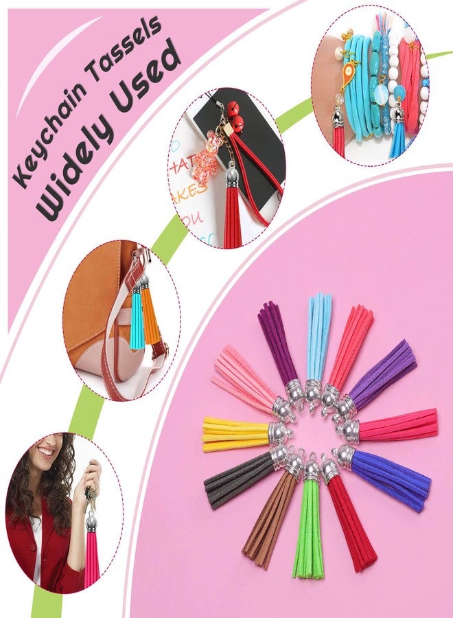 Paxcoo Tassels for Jewelry Making, 50pcs Leather Tassel Keychain Charms Bulk with 50pcs Jump Rings for Jewelry Making, Bracelets, Acrylic Key Chain Blanks and Craft Supplies - Image 5