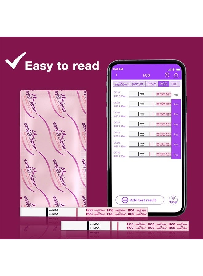 Pregnancy Test Strips Kit: 40-Pack HCG Test Strips, Early Detection Home Pregnancy Test, EZW1-S:40 (Pink)