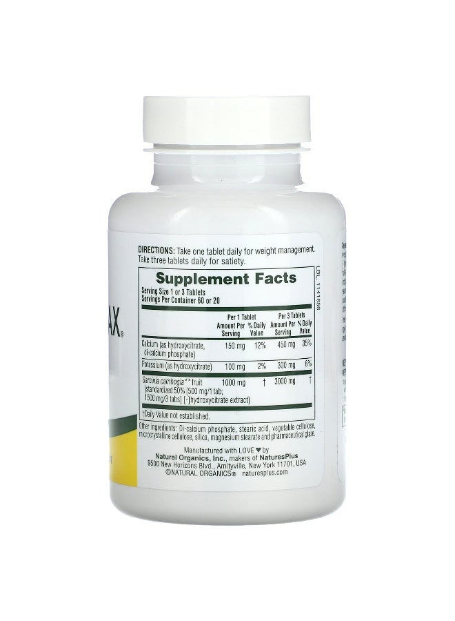 Natures Plus NaturesPlus, Garcinia Cambogia Super Citrimax, 1,000 mg, 60 Tablets  - Image 2