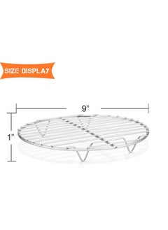 E-far E-far 9 Inch Round Canning Steaming Racks, Stainless Steel Round Baking Cooling Rack Set of 2, Multi-Purpose for Air Fryer Pressure Cooker, Dishwasher Safe  - Image 3