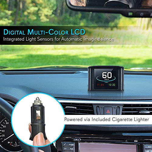 Pyle Universal Vehicle Smart HUD Display - 2.6" Digital Mini Car Dashboard Heads Up Windshield Speedometer Projector System w/ GPS Navigation Compass, Displays Speed, Distance, Time and More - PHUD19 - Image 4
