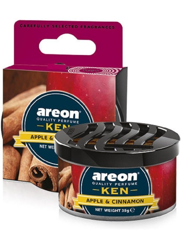 أريون معطر جو للسيارة - برائحة التفاح والقرفة، عبوة - عطر يدوم طويلاً للسيارة والمنزل والمكتب - مزيل للروائح برائحة دافئة وفاكهية وحارة لبيئة منعشة ومريحة - Image 1