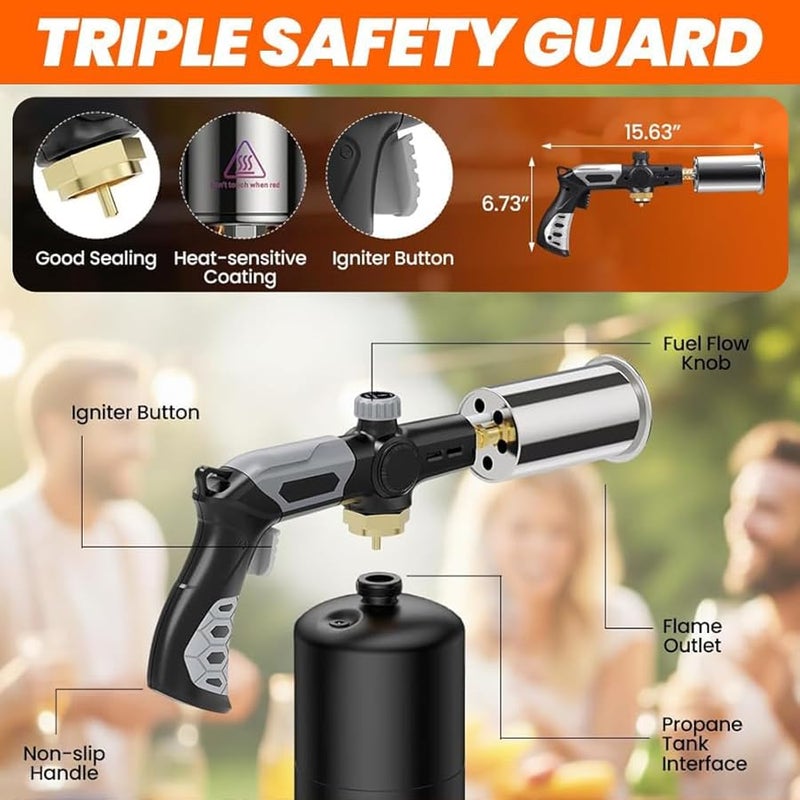 Butane Torch Gun Adjustable Flame Safety Lock For Grilling BBQ Welding 1 Item - Image 5