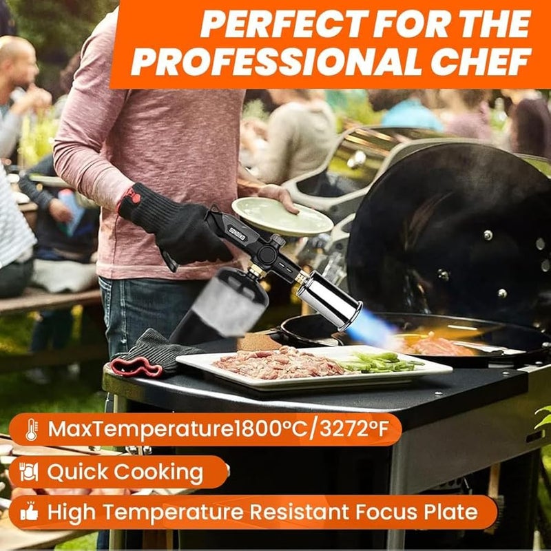 Butane Torch Gun Adjustable Flame Safety Lock For Grilling BBQ Welding 1 Item - Image 4