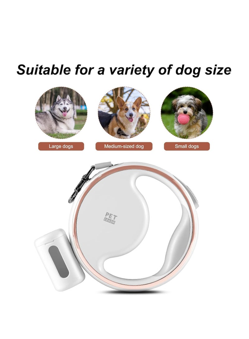 GUDOO مقود كلاب قابل للسحب بطول 10 أقدام مع مقبض غير قابل للانزلاق، مصباح ومساحة تخزين إضافية، تصميم خالٍ من التشابك بزاوية 360° للكلاب المتوسطة والصغيرة (حتى 60 رطلاً)، تصميم مبتكر على شكل دونات لسلامة أثناء الليل - Image 2