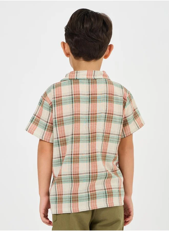 Styli Checked Print Shirt with Patch Pocket