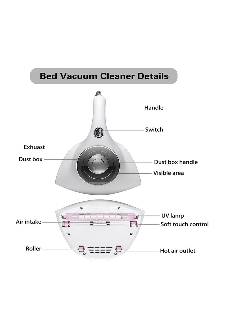 Excefore Bed Vacuum Cleaner, UV Mattress Vacuum Cleaner Handheld Vacuum Cleaner, Efficient Cleaning Super Suction Vacuum - Image 3