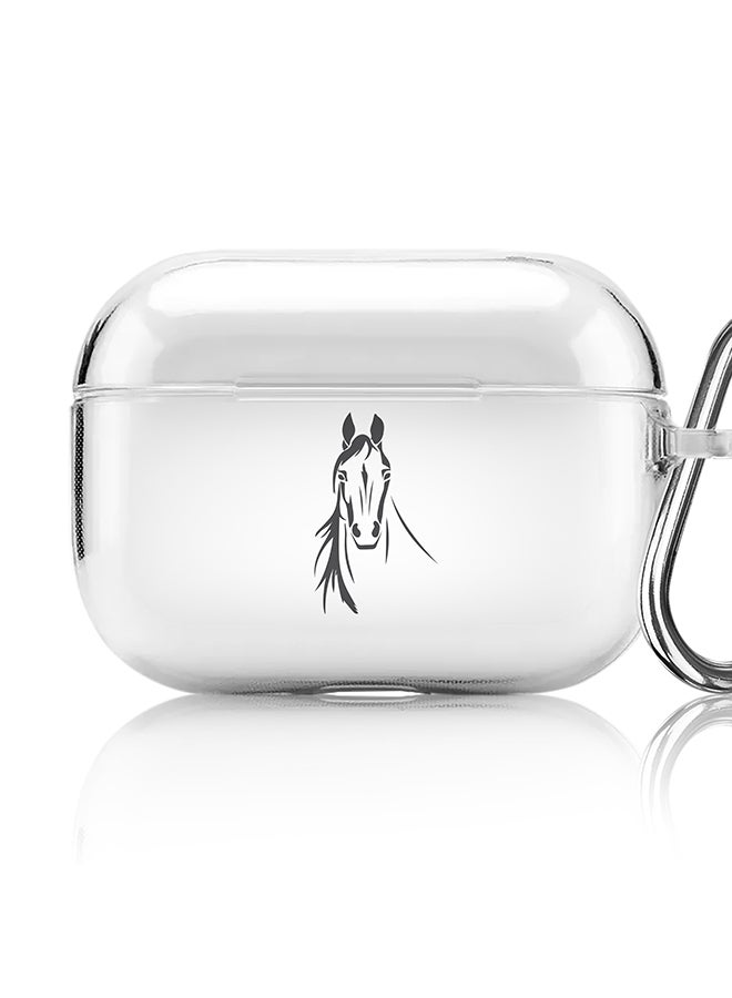 Stylizedd Classic Clear printed Case for Apple AirPods Pro 2nd Generation Thin Transparent Cover [Designed for Apple AirPods Pro 2nd Generation] - Arabian Stallion