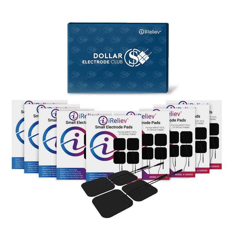 iReliev iReliev Electrode Value Pack TENS EMS Pads 40 2 X 2 ReUsable Premium Super Tack Gel