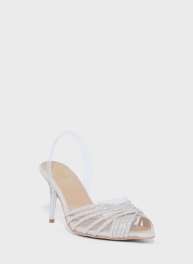 Ella Limited Edition Clear Diamante Slingback Sandal