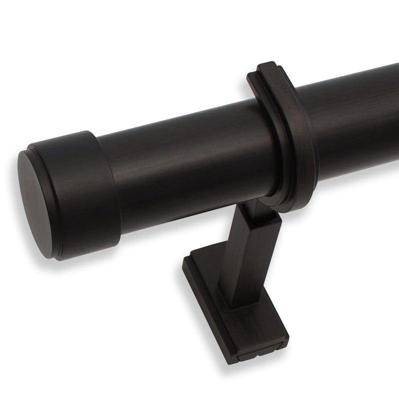 BlastHome NonAdjustable Luxury Curtain Rods for Windows 1 Rod Set 3 foot Fixed Length Brushed Dark Brown - Image 2