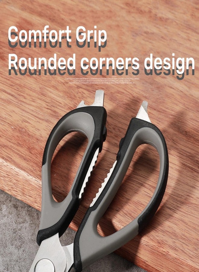 Farady Multifunction Kitchen Food Scissors, Detachable Household Shears with Magnetic Holder, Stainless Steel Sharp Kitchen Shears for Meat/Vegetables/Fruit/BBQ (Black-grey) - Image 3