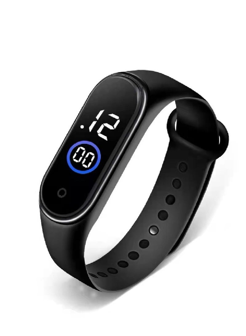 New M4 Sports Electronic Bracelet Touch Screen Waterproof Large Font Fashion LED Electronic Watch (Black) - Image 3