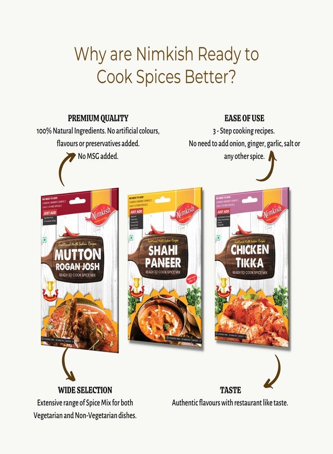 NIMKISH Chicken Korma Masala 40g | Ready To Cook Spice Mix For Quick Tasty Meals | Blend Of Onion Garlic Ginger Cashew And Coriander | Traditional Style Spice Blend For Chicken Curry - Image 3