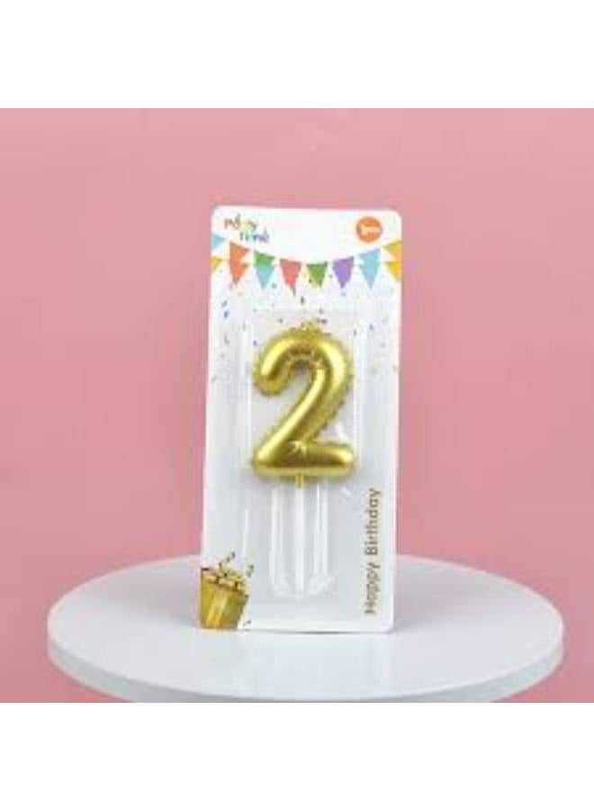 تغريسة كيكة عيد ميلاد رقم 6 سم - لون ذهبي رقم 6