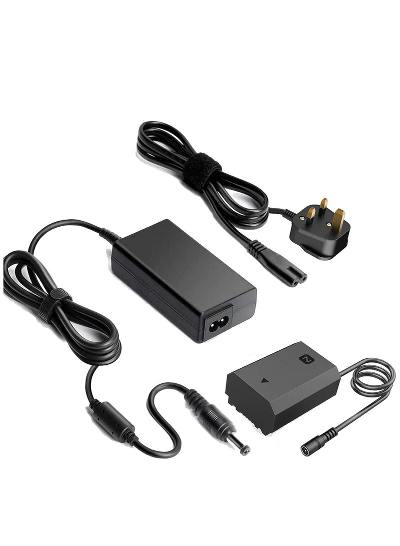 Gravity NP-FZ100 AC Power Supply Adapter Replacement for Sony Alpha A6600, FX3, A7C, A1, A7 III, A7 IV, A7R III, A7R IV, A7S III, A9, A9 II, A9R, A9S Cameras ‚Äì BC-QZ1 Battery Charger Kit for Extended Camera Use - Image 1
