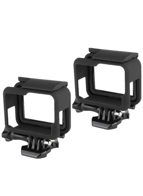 حافظة تركيب الإطار، متوافقة مع كاميرا الأكشن GoPro Hero 7/6/5 Black، حافظة واقية علوية مفتوحة مع حامل إطلاق سريع (قطعتان)
