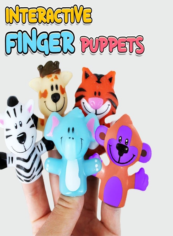 Wembley 5 Pcs Jungle Animal Finger Puppet Toy for Kids,Mini Squishy Figures Toys for Boys & Girls,Great As Party Favors,Shows,Playtime,Schools,Ideal As Return Gifts,Role Play Toys(Animals),Multicolor - Image 2