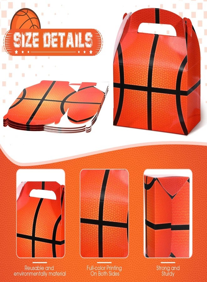 Nezyo 24 Pcs Football Treat Boxes Gable Soccer Party Favor Boxes Baseball Snack Box Basketball Party Gift Box with Handle Sports Themed Candy Goodie Box for Sports Team Birthday Carnival Party Supplies - Image 2
