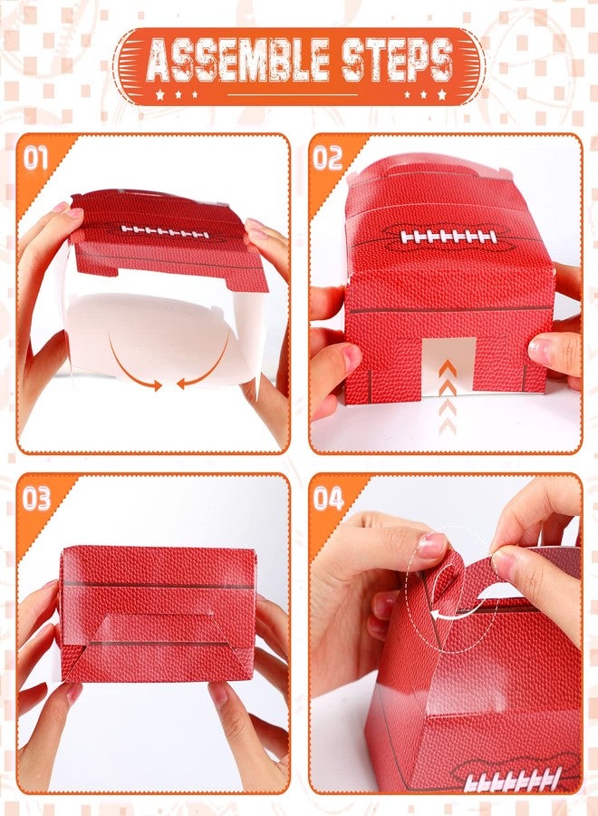 Nezyo 24 Pcs Football Treat Boxes Gable Soccer Party Favor Boxes Baseball Snack Box Basketball Party Gift Box with Handle Sports Themed Candy Goodie Box for Sports Team Birthday Carnival Party Supplies - Image 4