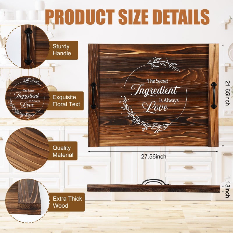 Patelai Noodle Board Stove Wooden Cover Stove Top Cutting Board with Handles 27.5 X 21.6 Inches Sink Cover for Electric Gas Burners Kitchen Counter Space(Thankful Style) - Image 2