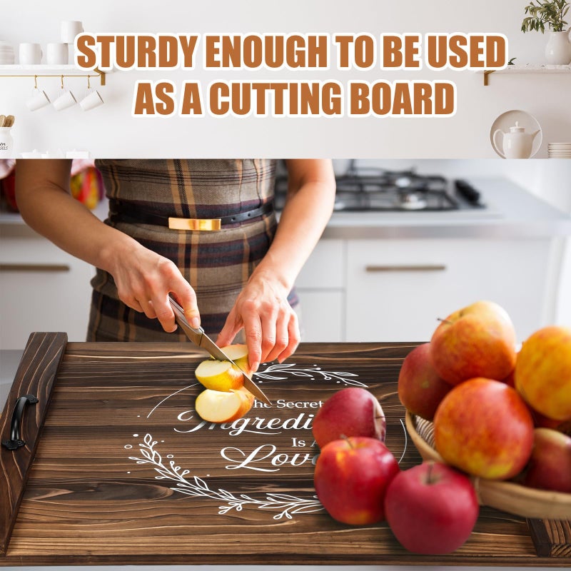 Patelai Noodle Board Stove Wooden Cover Stove Top Cutting Board with Handles 27.5 X 21.6 Inches Sink Cover for Electric Gas Burners Kitchen Counter Space(Thankful Style) - Image 5