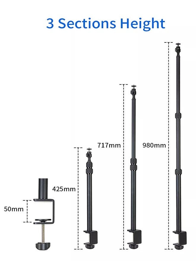 Jmary MT-49 Tabletop Light Stand Clip with 1/4 Inch Screw for Cameras LED Video Light and Ring Light  - Image 4