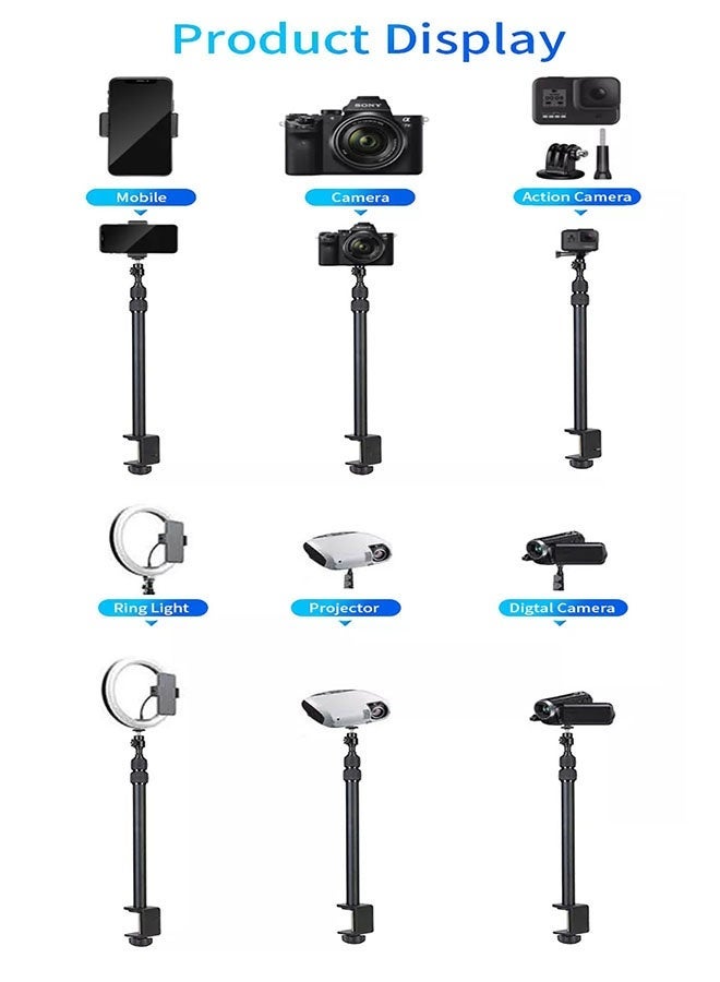 Jmary MT-49 Tabletop Light Stand Clip with 1/4 Inch Screw for Cameras LED Video Light and Ring Light  - Image 5