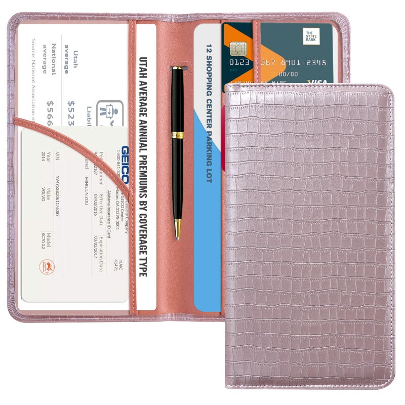 CoBak Car Registration and Insurance Holder - Vehicle Glove Box Car Organizer,Auto Truck Comparment Accessories Case with Magnetic Closure for Driver License,Cards - Image 1
