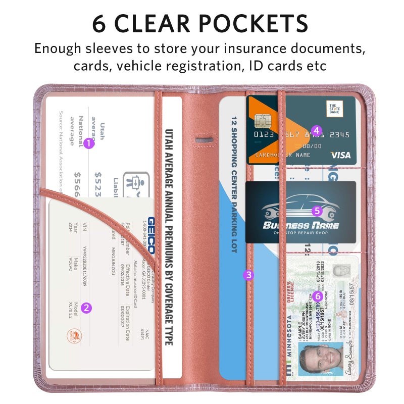 CoBak Car Registration and Insurance Holder - Vehicle Glove Box Car Organizer,Auto Truck Comparment Accessories Case with Magnetic Closure for Driver License,Cards - Image 3
