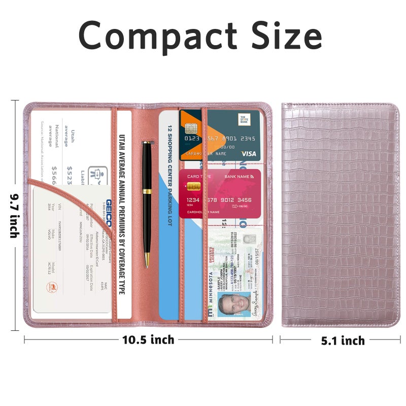 CoBak Car Registration and Insurance Holder - Vehicle Glove Box Car Organizer,Auto Truck Comparment Accessories Case with Magnetic Closure for Driver License,Cards - Image 5