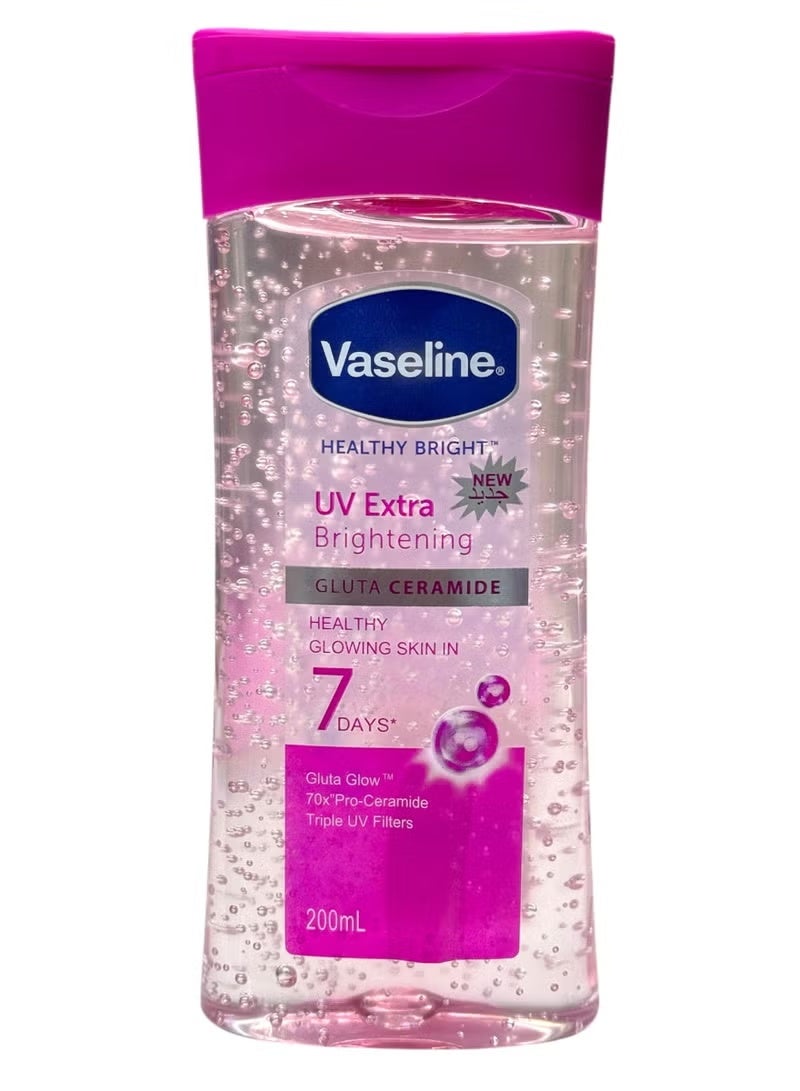 Vaseline Healthy Bright UV Extra Brightening Gluta Ceramide Body Serum 200ml | Triple UV Filters | 70X Pro-Ceramide | Lightweight Non-Sticky Formula for Healthy Glowing Skin - Image 4