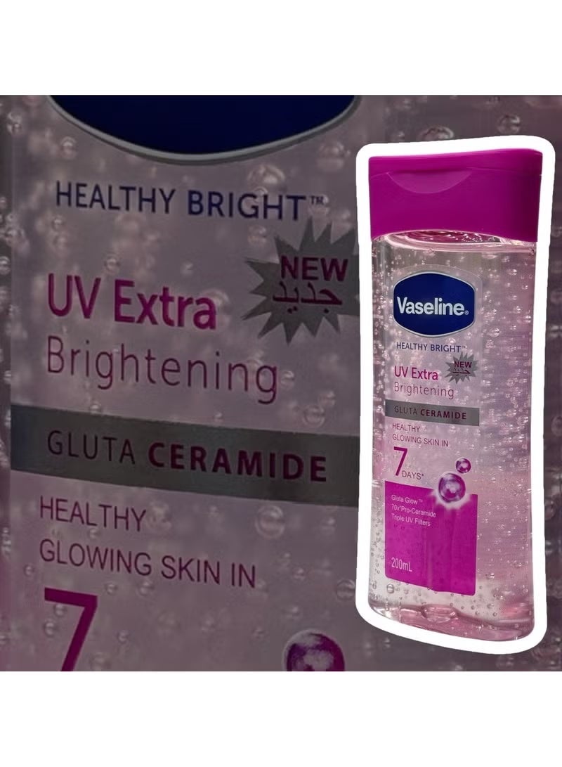 Vaseline Healthy Bright UV Extra Brightening Gluta Ceramide Body Serum 200ml | Triple UV Filters | 70X Pro-Ceramide | Lightweight Non-Sticky Formula for Healthy Glowing Skin - Image 2