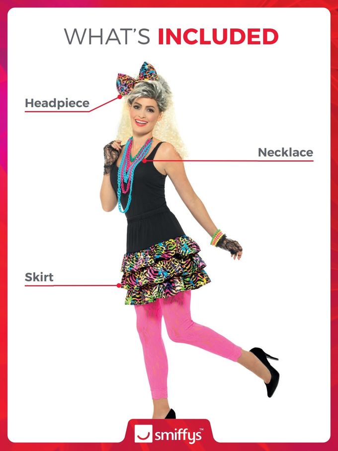 Smiffys Smiffy's Women's 80s Party Girl Kit, Multi, One Size - Image 2