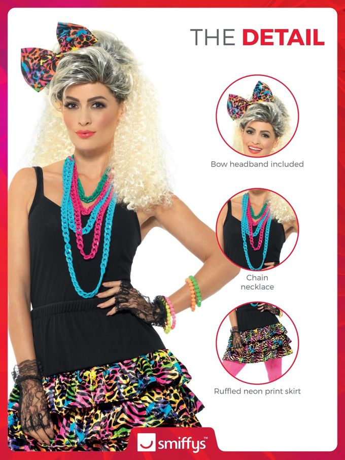 Smiffys Smiffy's Women's 80s Party Girl Kit, Multi, One Size - Image 3