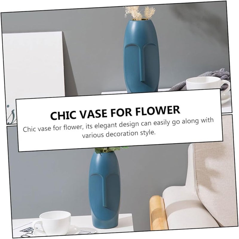 مزهرية مكتبية بلاستيكية باللون الأزرق البحري للزهور المجففة، ديكور منزلي، زينة حفلات الزفاف - Image 4