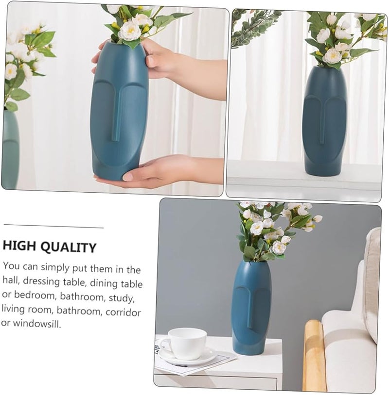 مزهرية مكتبية بلاستيكية باللون الأزرق البحري للزهور المجففة، ديكور منزلي، زينة حفلات الزفاف - Image 5