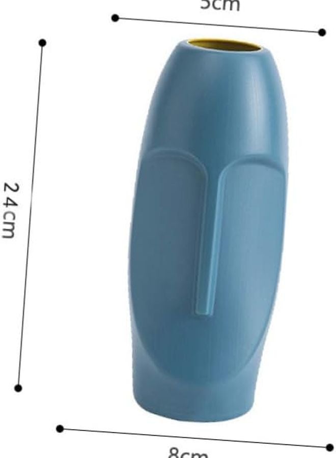 مزهرية مكتبية بلاستيكية باللون الأزرق البحري للزهور المجففة، ديكور منزلي، زينة حفلات الزفاف - Image 3