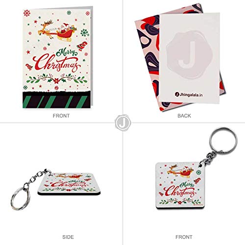 Jhingalala Jhingalala Merry Christmas Printed Cushion Mug Key Chain Greeting Card Combo Gift Pack Christmas Gifts for Women Christmas Gifts for Friends Christmas Gifts for Girls Christmas Gifts for Family - Image 5