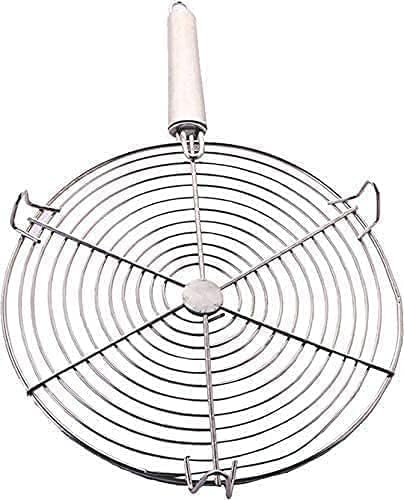 Touchcart Stainless Steel Jalebi Roaster Jali - 10 Inch Round Wire Mesh Grill with Handle for Roasting Papad, Roti, Paneer, Chapati, BBQ & Tandoor Use 1 Pc (Multicolor) - Image 2