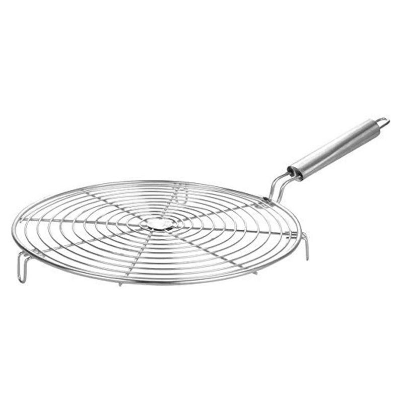 Touchcart Stainless Steel Jalebi Roaster Jali - 10 Inch Round Wire Mesh Grill with Handle for Roasting Papad, Roti, Paneer, Chapati, BBQ & Tandoor Use 1 Pc (Multicolor) - Image 1