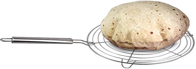 Touchcart Stainless Steel Jalebi Roaster Jali - 10 Inch Round Wire Mesh Grill with Handle for Roasting Papad, Roti, Paneer, Chapati, BBQ & Tandoor Use 1 Pc (Multicolor) - Image 3