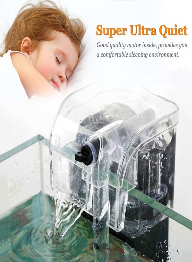 PULACO Ultra Quiet Aquarium Hang on Filter (66GPH 3W), Small Fish Tank Filter for 1 to 5 Gallons Fish Tank - Image 2