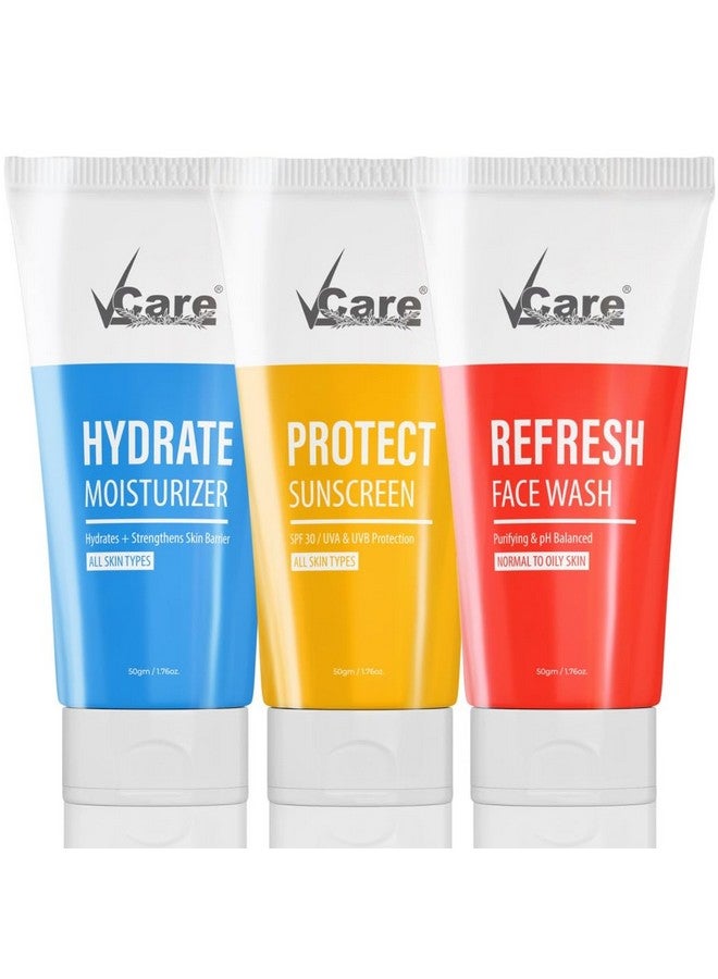 في كير غسول الوجه المنعش 3 في 1، مرطب ومرطب + عامل حماية من الشمس 30، مناسب للبشرة العادية والدهنية، مجموعة غسول الوجه لكل من الرجال والنساء، جميع أنواع البشرة، الاستخدام اليومي، 50 جم - Image 1