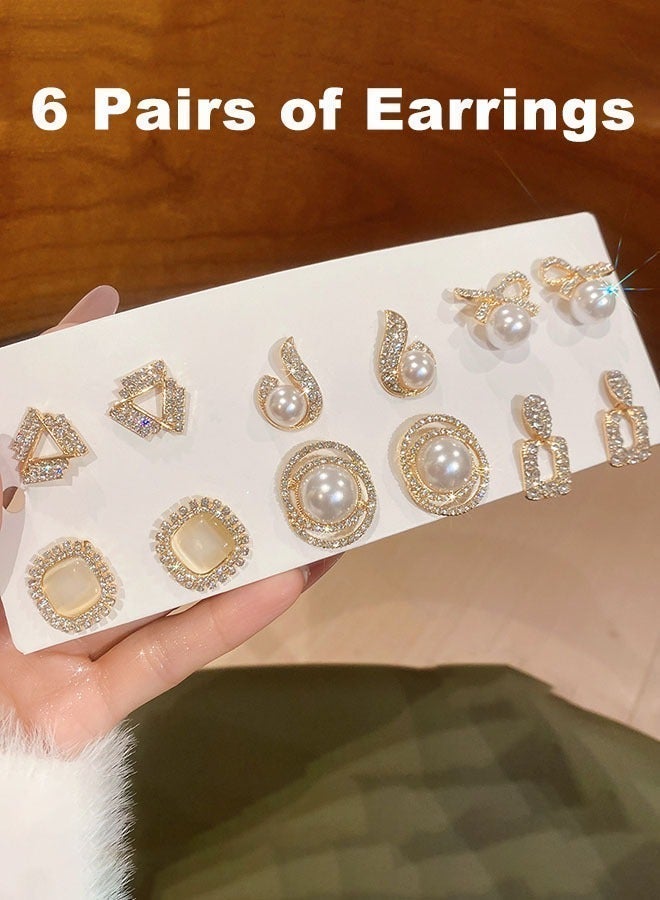 دونيسو علبة تنظيم مجوهرات للسفر مع 6 أزواج من الأقراط حافظة مجوهرات محمولة لحفظ الخواتم والقلائد والأقراط هدية للنساء - Image 2