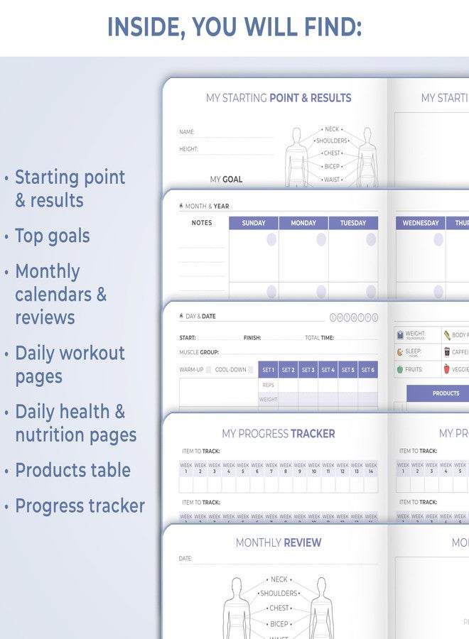 Clever Fox CF Fitness and Food Journal (Periwinkle, Pocket (4.2" x 5.7")) - Image 5
