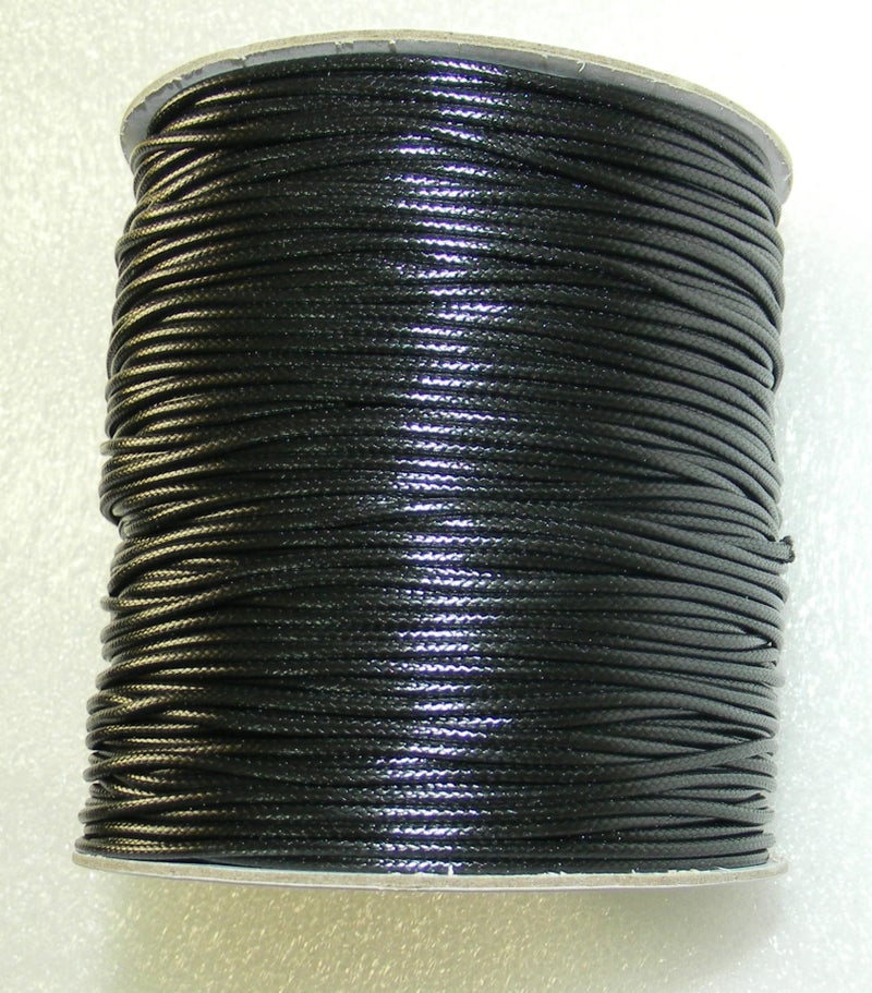 OMX Polyester Waxed String Line for BraceletsSewing, Leather Craft Jewelry Craft DIY Sewing Wax Thread Macrame Cord (1.5 MM (200 Yard), Black) - Image 4